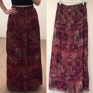 Sabine Pleated Pink/Purple Full Length Skirts